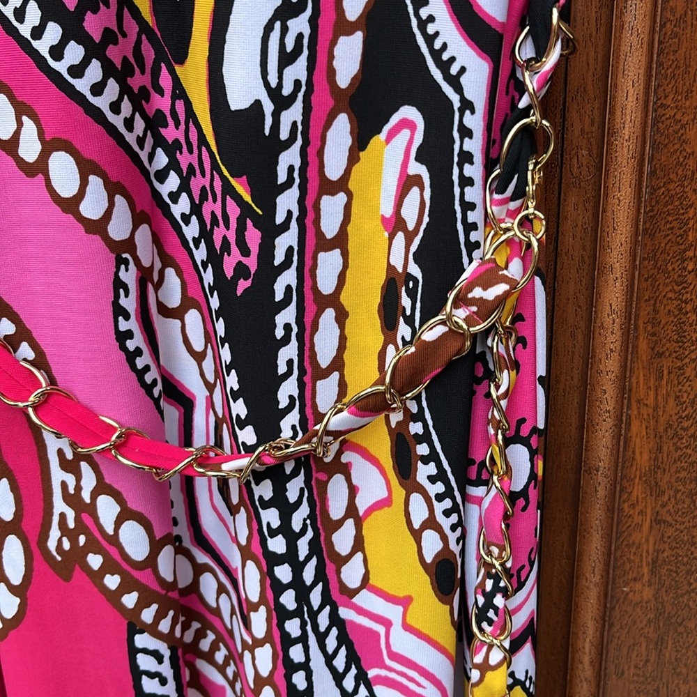 Cache Pink and White Paisley Print Maxi Dress - Sz M - Picture 7 of 16